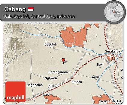 Shaded Relief 3D Map of Gabang