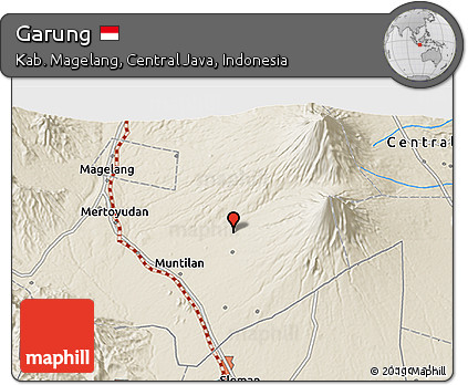 Shaded Relief 3D Map of Garung