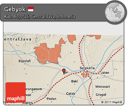 Shaded Relief 3D Map of Gebyok