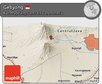 Shaded Relief 3D Map of Gebyong