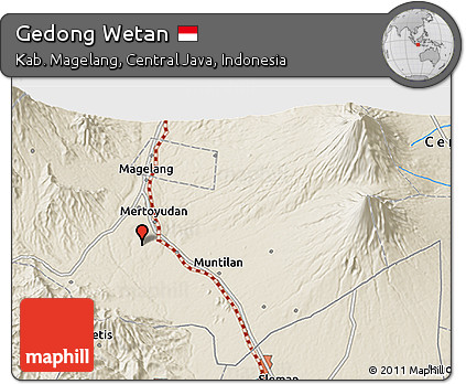 Shaded Relief 3D Map of Gedong Wetan