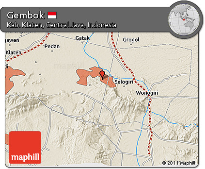 Shaded Relief 3D Map of Gembok