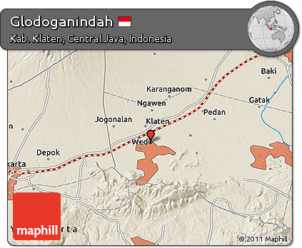 Shaded Relief 3D Map of Glodoganindah