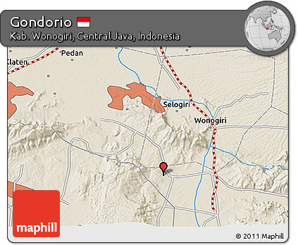 Shaded Relief 3D Map of Gondorio