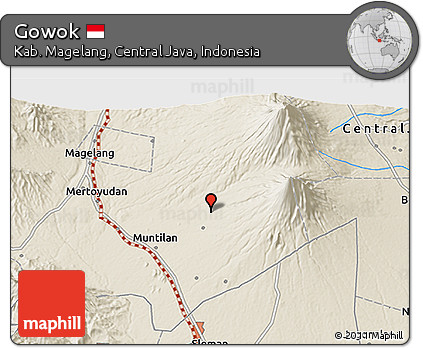 Shaded Relief 3D Map of Gowok