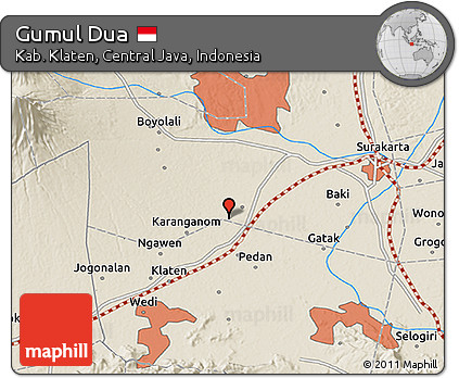 Shaded Relief 3D Map of Gumul Dua