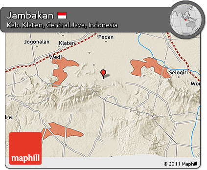 Shaded Relief 3D Map of Jambakan
