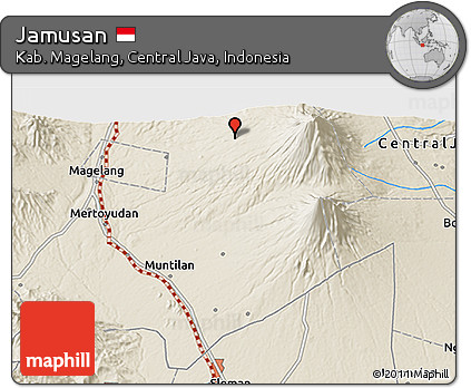 Shaded Relief 3D Map of Jamusan