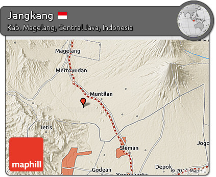 Shaded Relief 3D Map of Jangkang