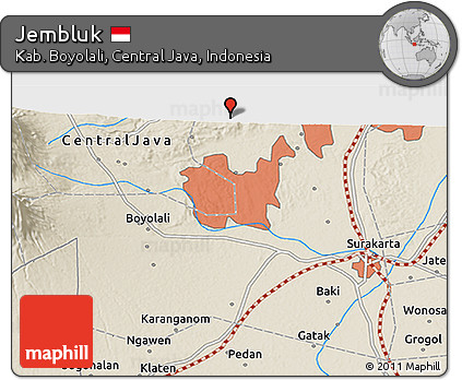 Shaded Relief 3D Map of Jembluk
