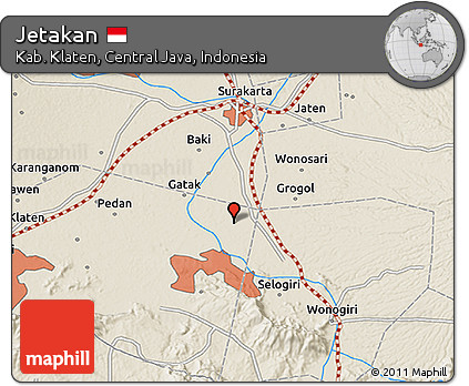 Shaded Relief 3D Map of Jetakan