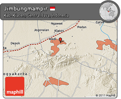 Shaded Relief 3D Map of Jimbungmampir