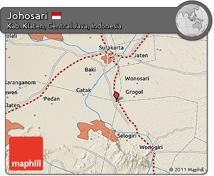 Shaded Relief 3D Map of Johosari