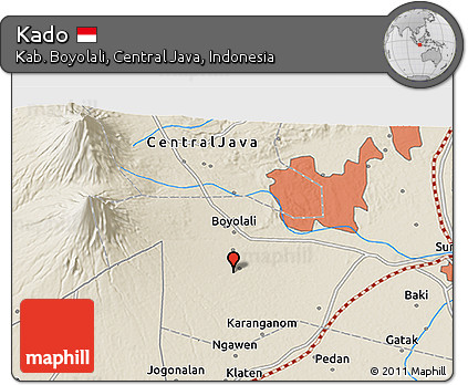 Shaded Relief 3D Map of Kado