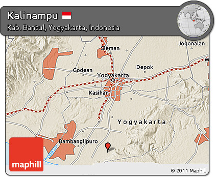 Shaded Relief 3D Map of Kalinampu
