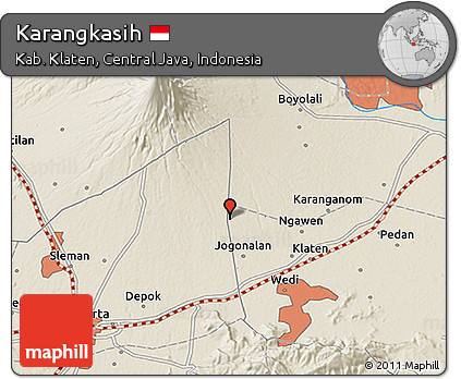 Shaded Relief 3D Map of Karangkasih