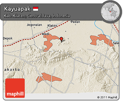 Shaded Relief 3D Map of Kayuapak