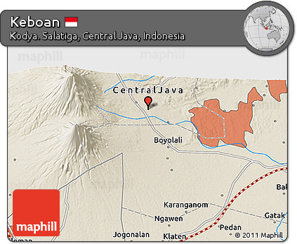 Shaded Relief 3D Map of Keboan