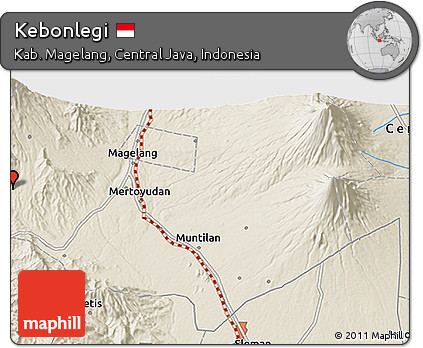 Shaded Relief 3D Map of Kebonlegi