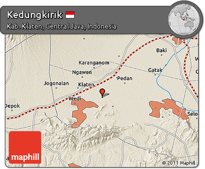Shaded Relief 3D Map of Kedungkirik
