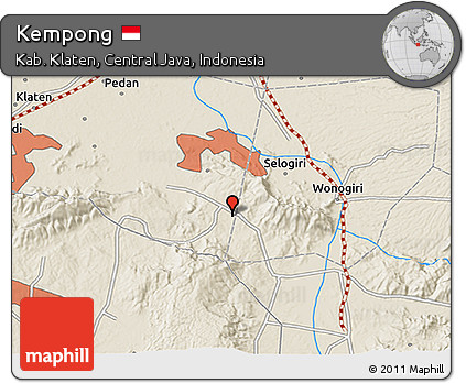 Shaded Relief 3D Map of Kempong