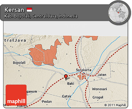 Shaded Relief 3D Map of Kersan