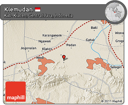 Shaded Relief 3D Map of Klemudan