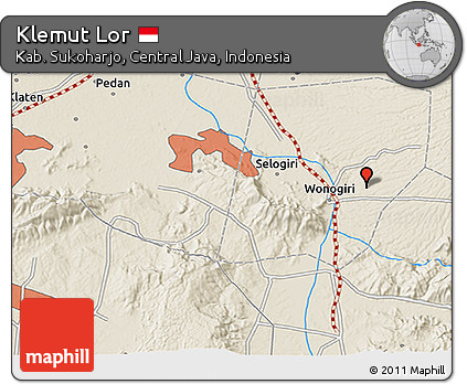 Shaded Relief 3D Map of Klemut Lor