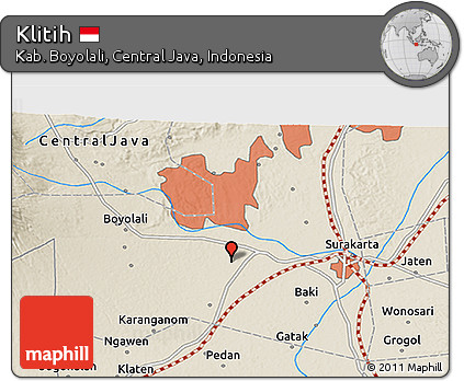 Shaded Relief 3D Map of Klitih