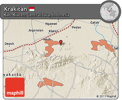 Shaded Relief 3D Map of Krakitan