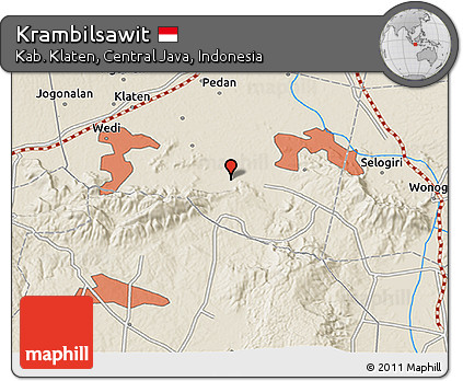 Shaded Relief 3D Map of Krambilsawit