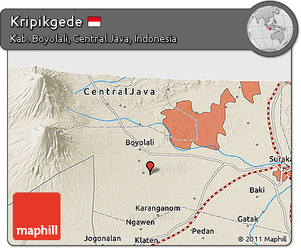 Shaded Relief 3D Map of Kripikgede