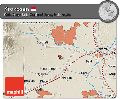 Shaded Relief 3D Map of Krokosan