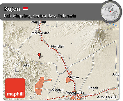 Shaded Relief 3D Map of Kujon