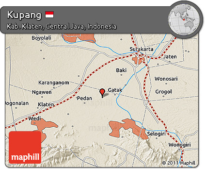 Shaded Relief 3D Map of Kupang