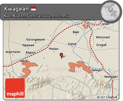 Shaded Relief 3D Map of Kwagean