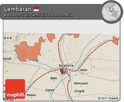 Shaded Relief 3D Map of Lembaran
