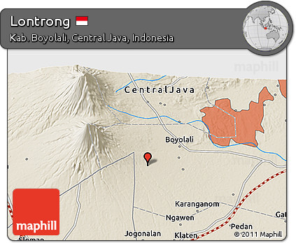 Shaded Relief 3D Map of Lontrong