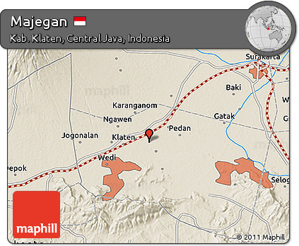 Shaded Relief 3D Map of Majegan