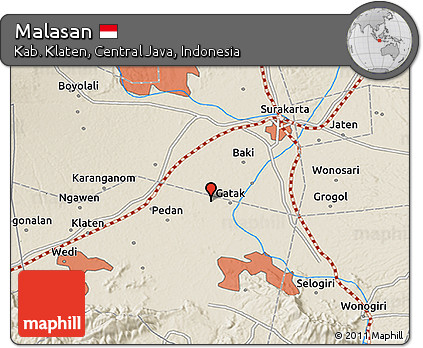 Shaded Relief 3D Map of Malasan