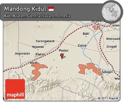 Shaded Relief 3D Map of Mandong Kidul