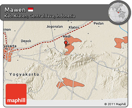 Shaded Relief 3D Map of Mawen
