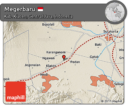 Shaded Relief 3D Map of Megerbaru