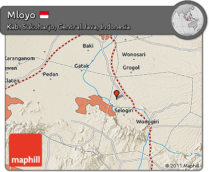 Shaded Relief 3D Map of Mloyo