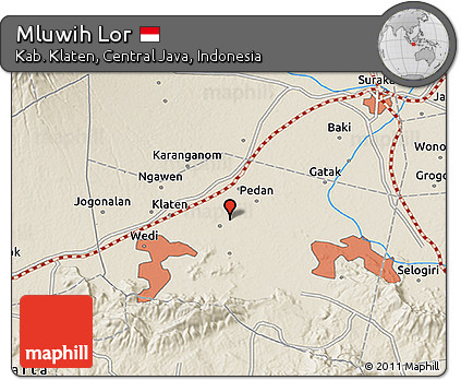 Shaded Relief 3D Map of Mluwih Lor