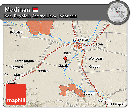 Shaded Relief 3D Map of Modinan