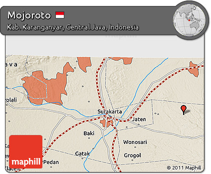 Shaded Relief 3D Map of Mojoroto