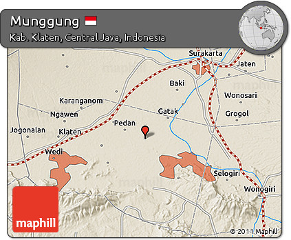 Shaded Relief 3D Map of Munggung
