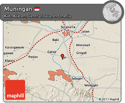 Shaded Relief 3D Map of Muningan