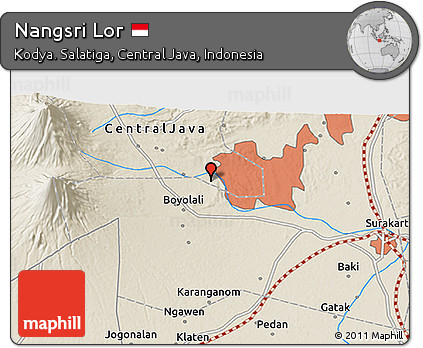 Shaded Relief 3D Map of Nangsri Lor